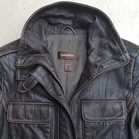 Danier Brown Leather Jacket - Picture 4 of 15
